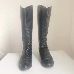 Italian made black riding boots s7-7.5
